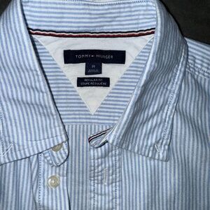 Tommy Hilfiger Men's Light Blue Pinstripe Shirt